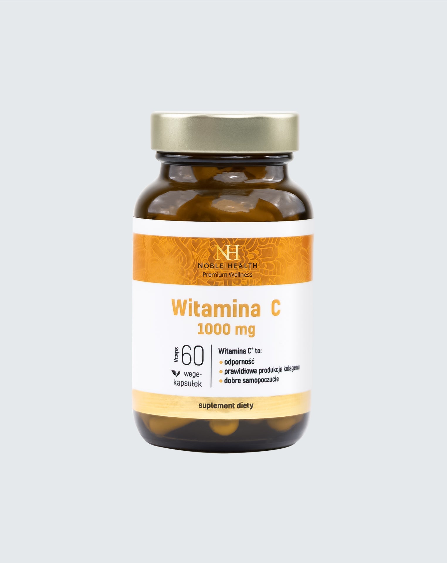Vitamina C Noble Health Ácido L-ascórbico vegano 1000mg 60 cápsulas