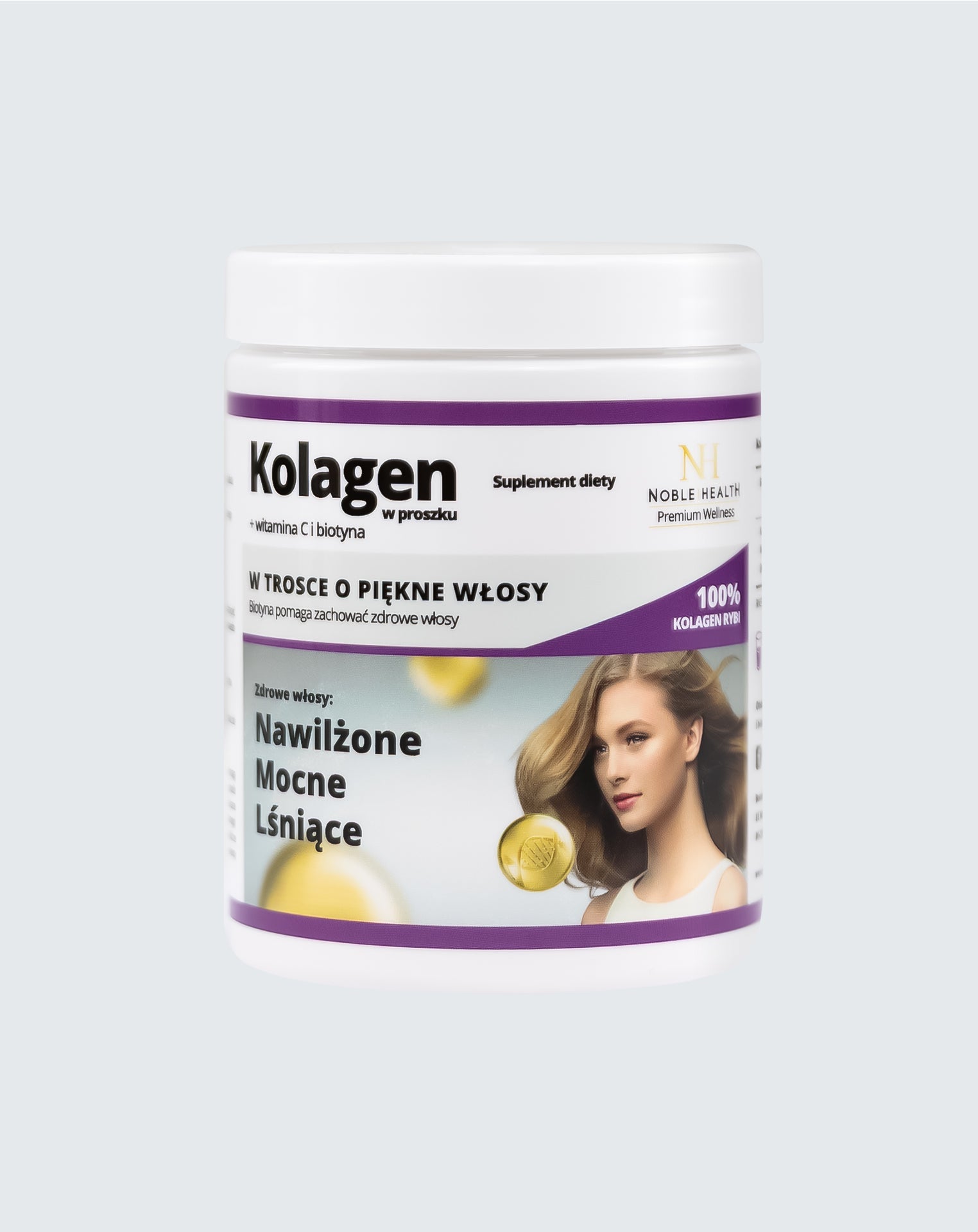 Colágeno + vitamina C y biotina en polvo - Noble Health Piel y cabello sanos y bonitos