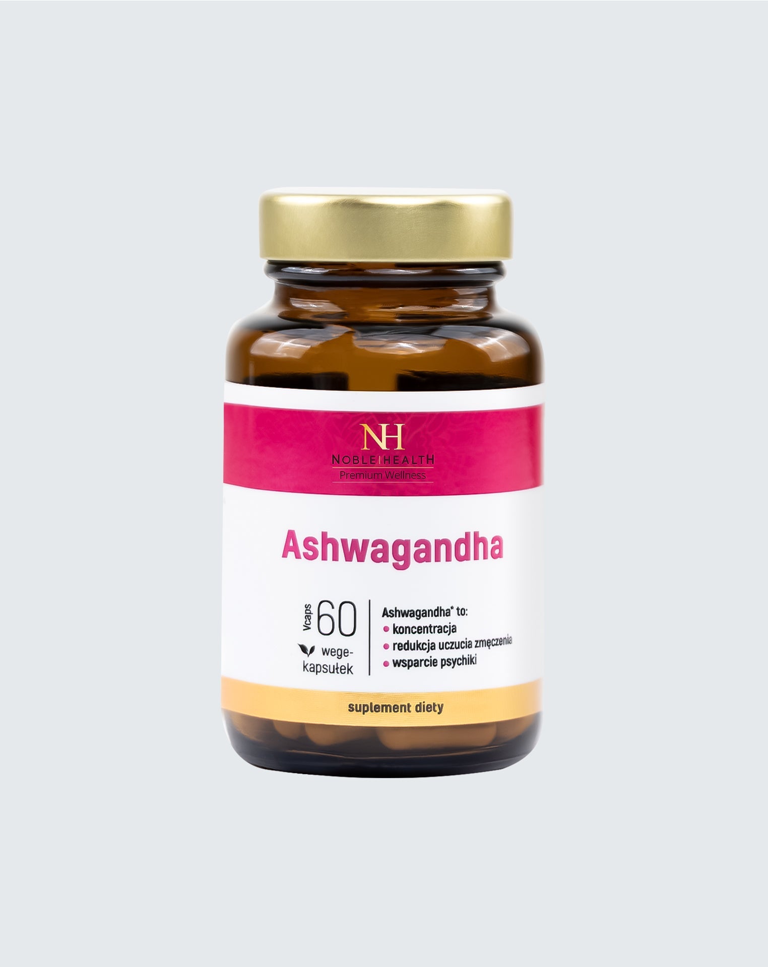 Ashwagandha Noble Health vegano 60uds ginseng indio memoria estrés